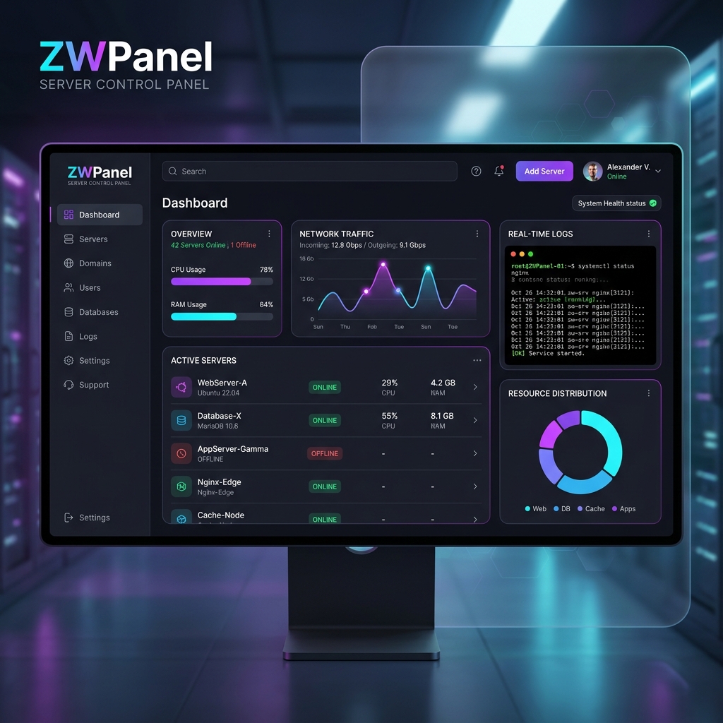 ZWPanel Dashboard Preview